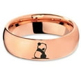 thumbnail image 2 of Tungsten Sad Panda Sitting Watching Band Ring 7mm Men Women Comfort Fit 18k Rose Gold Dome Polished, 2 of 4