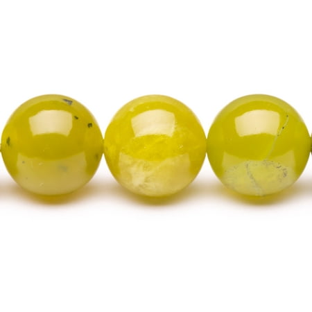 - Round - Shaped Olive New Jade Beads Semi Precious Gemstones Size: 14x14mm Crystal Energy Stone Healing Power for Jewelry Making