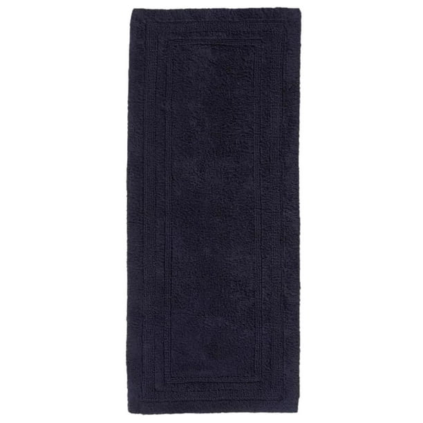 Threshold Luxury Plush Cotton Navy Blue Bath Rug Runner, 22"x60