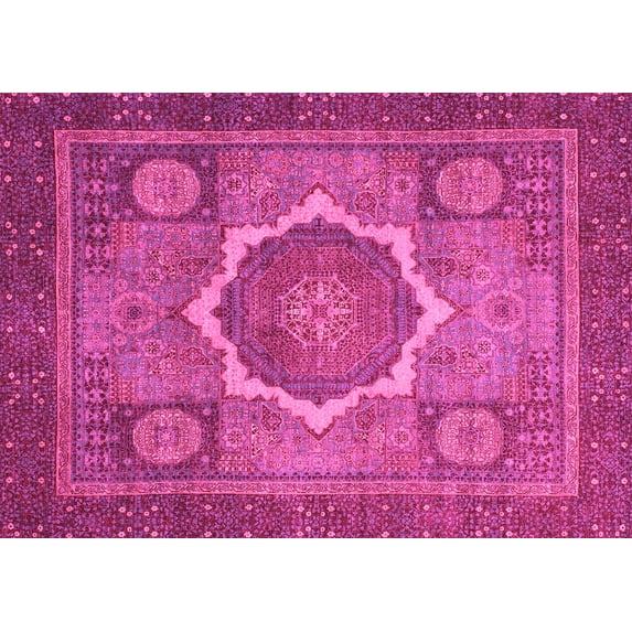 Ahgly Company Indoor Rectangle Abstract Pink Modern Area Rugs, 4' x 6'