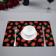 thumbnail image 2 of MKHERT Cute Cartoon Strawberry Funny Fruit Placemats Table Mats for Dining Room Kitchen Table Decoration 12x18 inch,Set of 4, 2 of 4