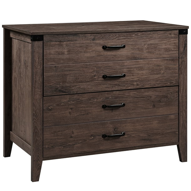 Tomshine Home Office Lateral File Cabinet With Two Drawers Large Modern Wood Filing Cabinets Fits Legal Letter A4 Size Mdf Board Perfect For Living Room Entryway Brown Com Office Lateral File Cabinet, Horizontal Filing Cabinets Wood