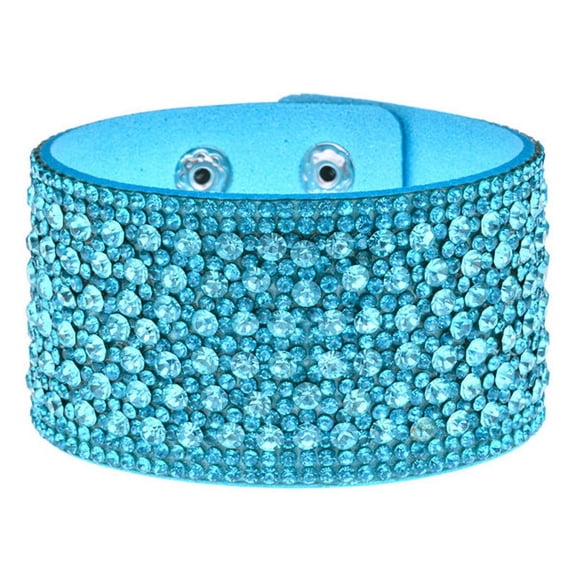 Xiao Hua Bracelets for Women Trendy Boho for Women Rhinestone Bangle Bracelets for Women Boho Leather Wrap Bracelets for Women Valentine's Day s for Women-Blue
