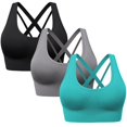 thumbnail image 1 of Sujetador deportivo BLUELILY de soporte medio con tiras cruzadas para mujer, 1 of 6