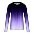 thumbnail image 5 of Mens Long Sleeve T-Shirts Big and Tall S-5X Plus Size Crewneck Long Sleeve Pullover T Shirts Casual Gradient Printed Basic Comfort Tees Tops, 5 of 5