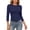 Dark Blue, variant on Telankuip 3/4 Length Sleeve Womens Tops Solid Color Stretch Slim Fit Crew Neck Casual T-Shirts Soft Comfortable Going out Basic Tees 2026 Simple and Stylish Summer Clothes White XS