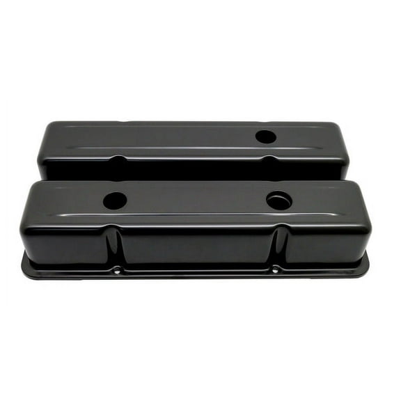 Tall Black Steel Valve Covers For 1958-1986 Chevy Small Block SBC 283 400
