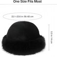 thumbnail image 3 of TELOLY Women's Faux Fur Fluffy Bucket Hat Winter Warm Fuzzy Mongolian Hat Fisherman Cap Beanie, 3 of 6