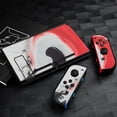 thumbnail image 3 of POBUDS Switch Skin | Sticker Wrap Vinyl Decal | Set Compatible with Nintendo Switch ( Switch OLED Model, Black Red Wave), 3 of 5