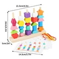thumbnail image 3 of Loespoir Wooden Lacing Beads Toy Set, Educational Preschool Learning Toys, Educational Lacing Beads Set, Wooden Stringing Beads for Toddlers, Preschool Fine Motor Skills Toy, 3 of 9