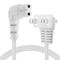 thumbnail image 2 of 2 Prong Power Cord NEMA 1-15P to IEC320 C7 Right Angle Power Cable Replacement for PS5 & PS4, Power Cord for Xbox Series S/X, Xbox One S/X, Printers, LG, Samsung, TCL, Apple TV, 10ft, White, 2 of 7