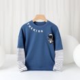 thumbnail image 1 of AAMILIFE Nouvelle Mode Garçons Faux Deux Pièces tops T-shirts Automne Bas Col Rond Chandails, 1 of 4