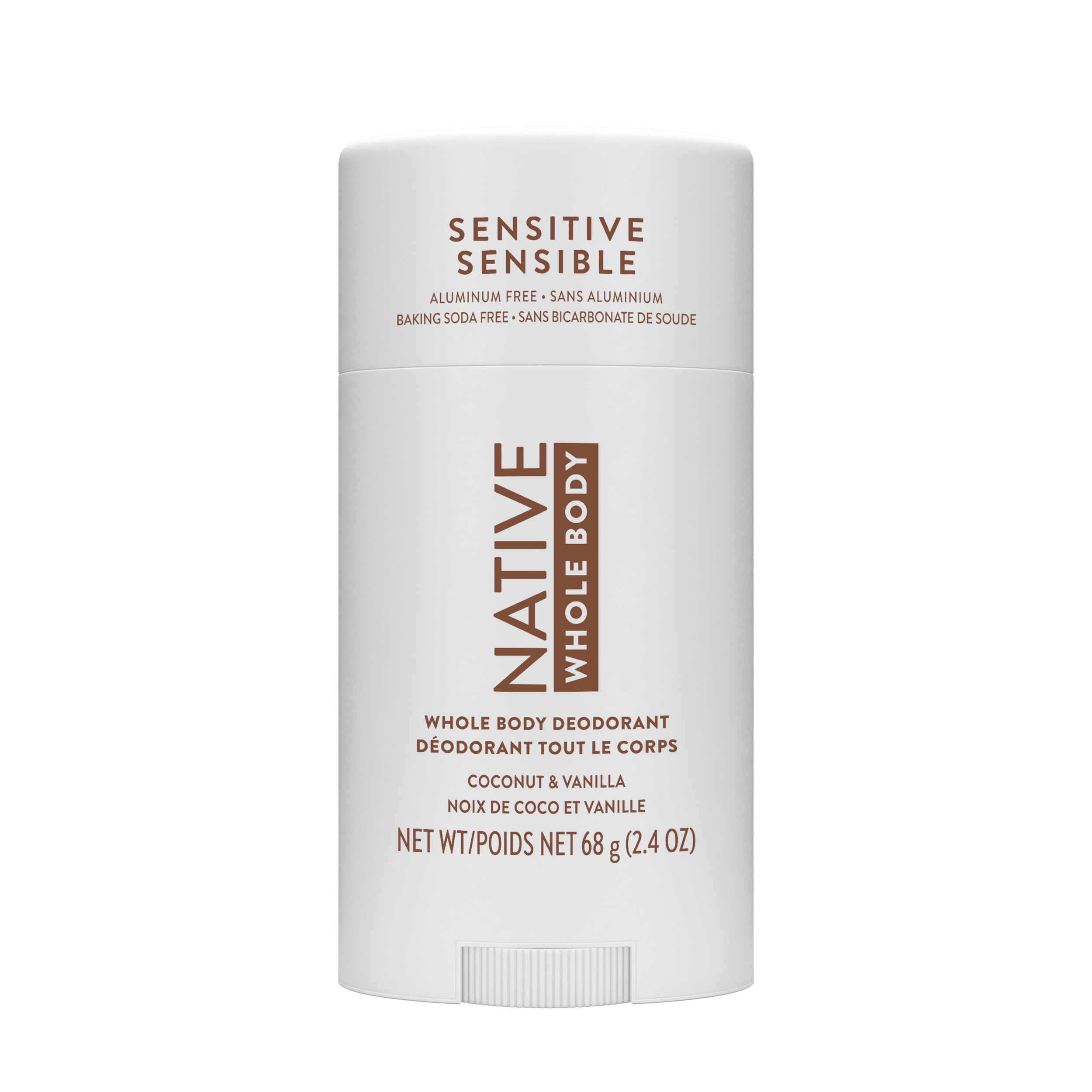 Déodorant Native Tout le corps Noix de coco et vanille pour peau sensible, 68 g
