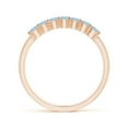 thumbnail image 2 of ANGARA Natural Half Eternity Seven Stone Aquamarine Wedding Ring in 14K Rose Gold for Women (Size-2.5mm) | March Birthstone, Birthday, Anniversary, Jewelry Gift for Women | Natural Aquamarine Ring, 2 of 11
