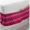 thumbnail image 2 of Abstract Bed Skirt, Zigzag Horizontal Colorful Chevron Pattern in Gradient Tones Geometric, Elastic Bedskirt Dust Ruffle Wrap Around for Bedding Decor, 4 Sizes, Magenta and Multicolor, by Ambesonne, 2 of 2
