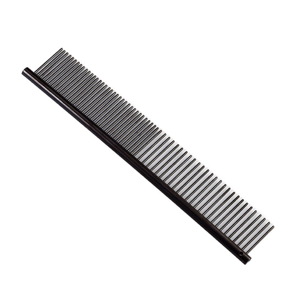 Methold Suministros para mascotas, peine para perros, de acero inoxidable, pelos rizados largos coloridos, accesorios de aseo para el baño, Suministros para perros negro Methold PT003648-01B