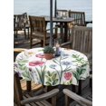 thumbnail image 2 of Outdoor Tablecloth with Umbrella Hole for Patio/Picnic/Party/Camping, Spring Floral Waterproof Table Cloth Round Cover Washable, Pink Blue Flowers Botanical Butterflies (Dia 54"), 2 of 8