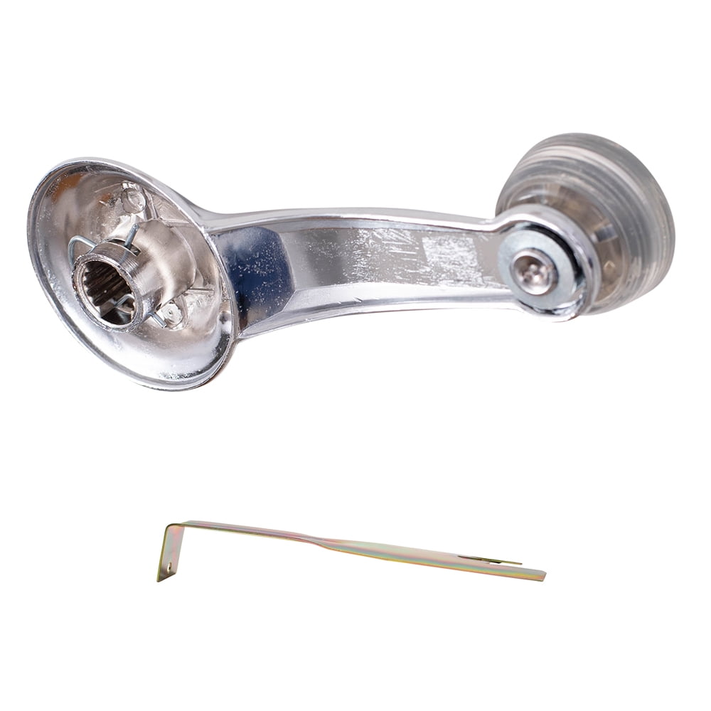 Chrome & Black Window Crank Handle Pair - Fits GM Cars (Chevy, Pontiac, Buick, Etc.)