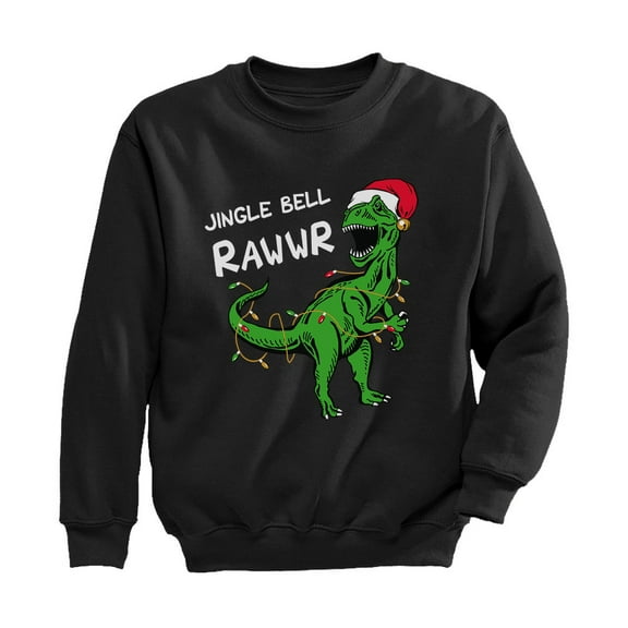 Tstars Boys Unisex Christmas Shirts Gift Christmas Pullover for Kids Jingle Bell Rawr T Rex Santa Kids Family Holiday Shirts Xmas Party Christmas Gifts for Boy Youth Kids Birthday Gift Sweatshirt