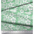 thumbnail image 3 of Soimoi Green Cotton Cambric Fabric Monstera Leaf & Floral Print Fabric by the Yard 42 Inch Wide, 3 of 3