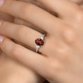 thumbnail image 4 of Gem Stone King 10K Two Tone Gold Red Garnet and White Created Sapphire Engagement Ring for Women | 2.63 Cttw | Oval 9X7MM | Gemstone January Birthstone | Size 5, 4 of 6