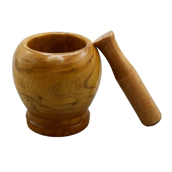 Wooden Garlic Masher and Pestle Muddler for Home Use Beautifully Finished Light Brown 1 Set