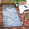 thumbnail image 4 of SAFAVIEH Courtyard Chester Floral Indoor/Outdoor Runner Rug, 2'3" x 10', Blue/Beige, 4 of 15