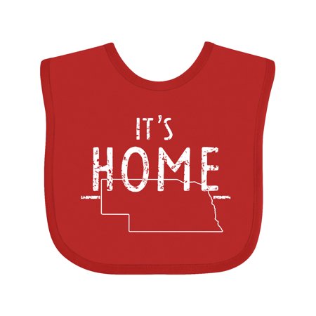 

Inktastic It s Home- State of Nebraska Outline Distressed Text Gift Baby Boy or Baby Girl Bib