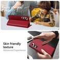 thumbnail image 6 of Allytech Galaxy S24 Wallet Case with Cards Holder, PU Leather RFID Blocking Shockproof Flip Cover Stand Anti-Scratch Retro Business Wallet Case for Samsung Galaxy S24 - Red, 6 of 7