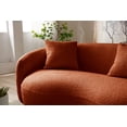 thumbnail image 6 of Kevinplus 4-Seat Modern Curved Sofa with 3 Pillows for Bedroom Office Apartment (Orange), 6 of 7