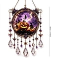 thumbnail image 3 of Halloween Crystal Wind Chime, Lightweight Acrylic Build, Silent Swaying Beads, Spooky Motif, Easy Window Wall Hanging (Pumpkin), 3 of 7