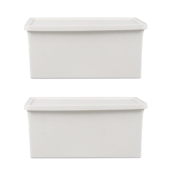 2 cajas de almacenamiento de plástico para el hogar, organizadores de artículos diversos con tapa (pequeñas)
