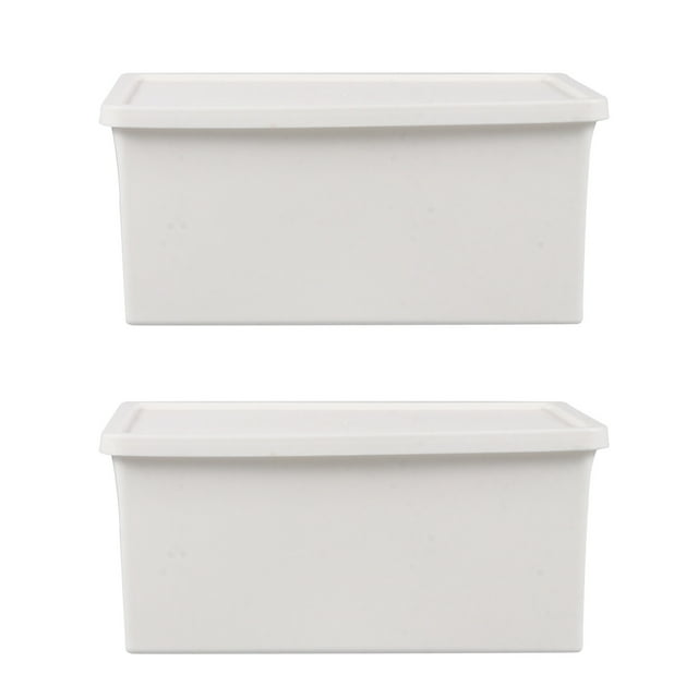 2 Unids Cajas de almacenamiento de plástico Organizadores de hogares SunDries Soportes con tapa (pequeña)