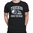 thumbnail image 2 of Smartprints Trucker Owns the Road Men's T-Shirt Black, Cotton, S, 2 of 4