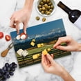 thumbnail image 5 of Nature Cutting Board, Farm Field with Snow Covered Mountain Nature Valley Forest Panoramic Work of Art, Decorative Tempered Glass Cutting and Serving Board, Small Size, Multicolor, by Ambesonne, 5 of 5