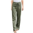2024 New White Linen Pants for Petite Business Casual Clothes for Women Tightness Trousers