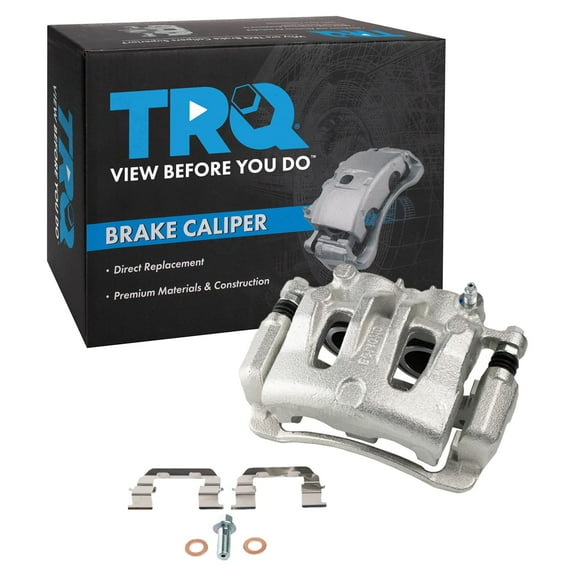 TRQ New Front Disc Brake Caliper with Bracket & Hardware LH for Hyundai Kia CLA31906