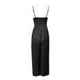 thumbnail image 3 of Baqcunre Jumpsuits for Women Women Summer Jumpsuit Strap Soild Color V Neck Cutout Smocked High Waist Jumpsuit Pockets Wide Leg Jumpsuit Jumpsuits for Women Dressy One Piece Jumpsuits for Women, 3 of 6