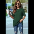 thumbnail image 4 of Camiseta Básica de Corta con Cuello en V Verde L, 4 of 5