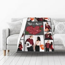 Customized Blankets with Photos Custom Blanket Family Picture Upload Personalized Blanket for Adults Customize Blanket Birthday Customizable for Dad Mom Nana Kids Dogs Friends