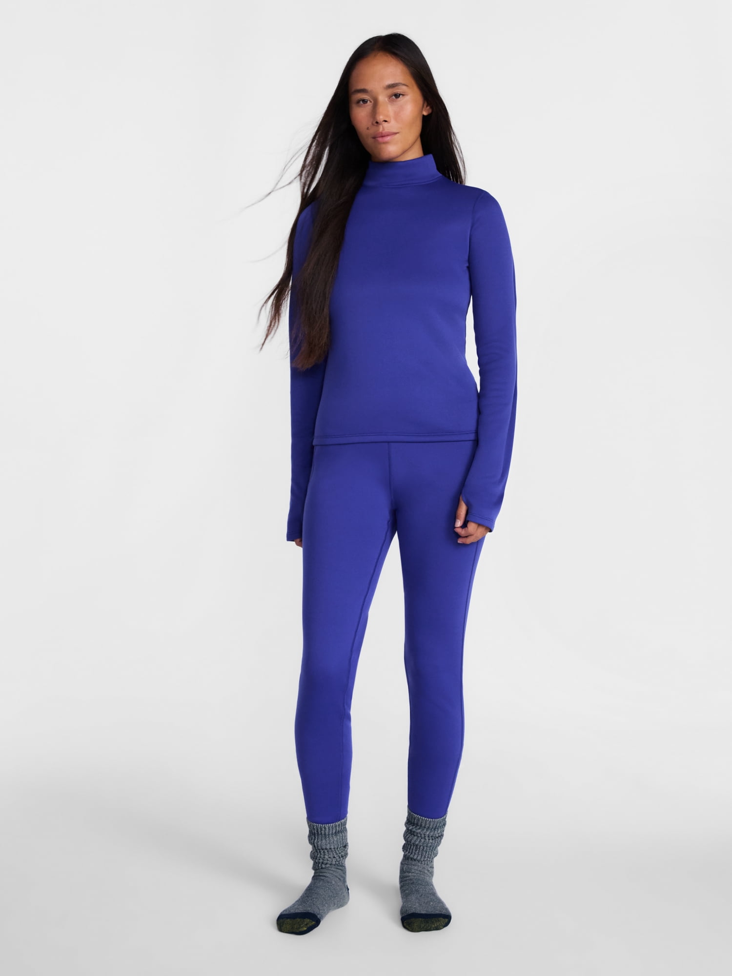 Ozark Trail Women's Warmest Thermal Long Sleeve Fleece Mockneck Top, Sizes XS-XXL