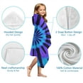 thumbnail image 7 of Blue Purple Tie Dye Pattern Hooded Bath Towel，50"x30" for Ages 3 To 12 Kids, Quick Dry Lightweight Soft Microfiber Hood Beach Towel Cover Up for Kids, 7 of 7