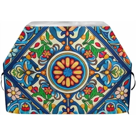 Colorful Mexican Style Grill Cover for Outdoor Grill 65 Inch BBQ Grill Cover Heavy Duty Gas Grill Cover Waterproof Barbecue Cover for Weber, Char-Broil, Nexgrill and More$$Garden & Patio