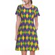 thumbnail image 1 of Easygdp Mardi Gras para Vestido Transpirable de Mujer, Vestido Suelto de Manga Corta con Pliegues y Bolsillos para el Verano, 1 of 6