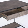 thumbnail image 2 of Homylin Home Office Computer Desk with Drawer, Retro Style 43" Wooden Writing Desk, Laptop Study Table Workstation, Stable Metal Frame, Rustic Dark Brown, 2 of 9