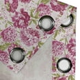 thumbnail image 4 of Ambesonne Flower Grommet Curtain, Peonies and Leaf Floral, 50" x 120", Pink White Olive Green, 4 of 6