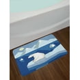 thumbnail image 2 of Polar Bear Bath Mat, Lonely Bear on Iceberg Watching the Night Polar Landscape Panorama, Plush Bathroom Decor Mat with Non Slip Backing, 29.5" X 17.5", Pale Blue Cream Navy, by Ambesonne, 2 of 2