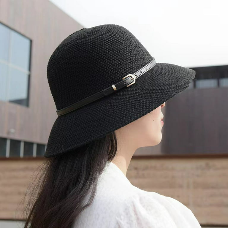 Round Sun Hat for Women Summer Beach Wide Brim Packable Foldable UV  Protection Travel Sunhat