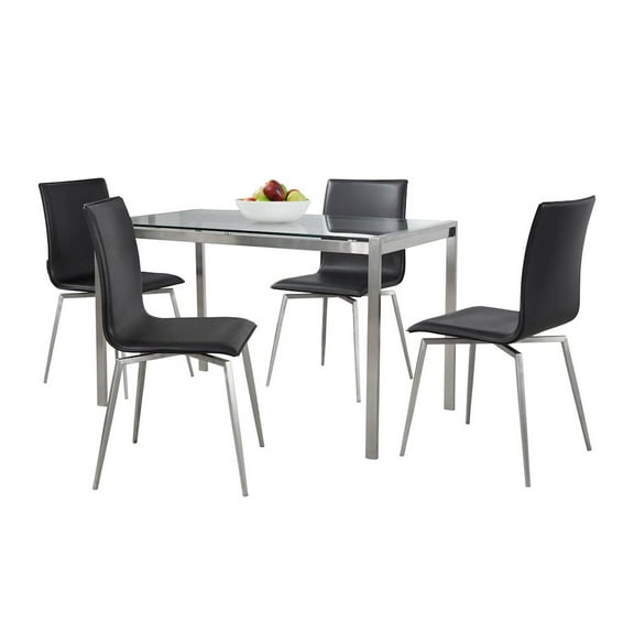 LumiSource Fuji-Mason Upholstered Swivel Dining Set - 5 Piece