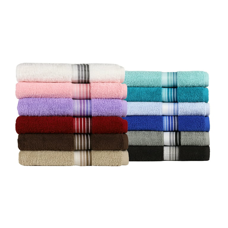 6-Piece Bath Towel Ombre Set, Lavender Mainstays Stripe,